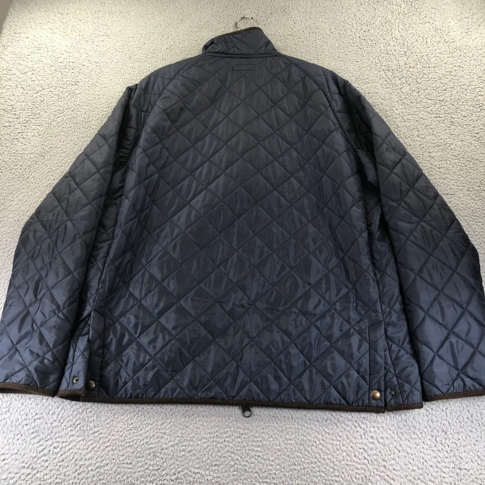 Polo Ralph Lauren Jacket Mens XL Tall Blue Diamond Quilted Corduroy Trim